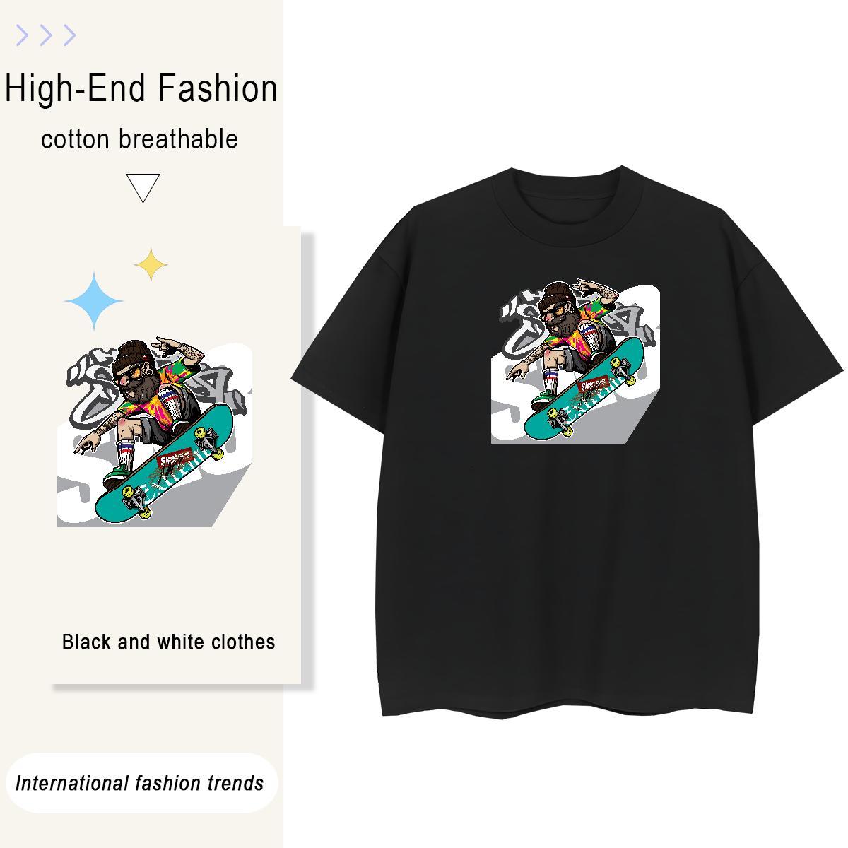 High Quality T Shirts Men 230g 100% Cotton character Street Customized Print Breathable Short Sleeve Tshirt for Man Woman DIY Customized Top Tees