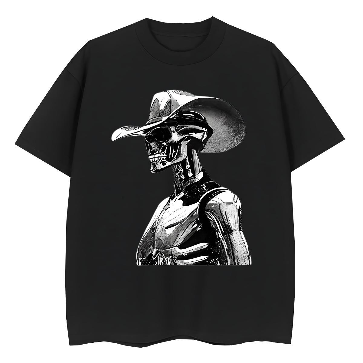 Unisex T-Shirts for Men 230g Cotton skull Sport Custom Cartoon Round Neck Short Sleeve Couples T Shirts Factory Direct Tops Shirt