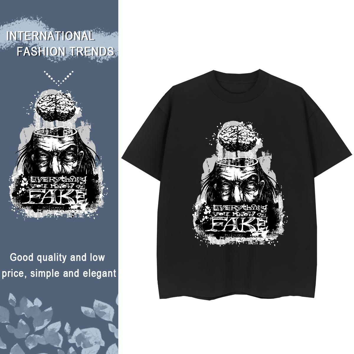 Loose fit Women Tshirts 230g 100% Cotton scary Casual Sport T Shirts Women Crew Neck Anime Oversized Tees Shirts