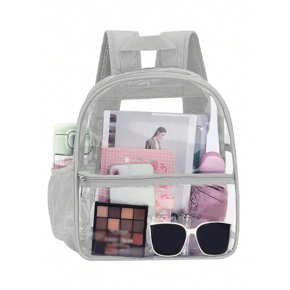 Small Clear Bags Backpack Transparent PVC Backpack Summer Waterproof Beach Cell Phone bag for Travel School Storage Backbags 241223
