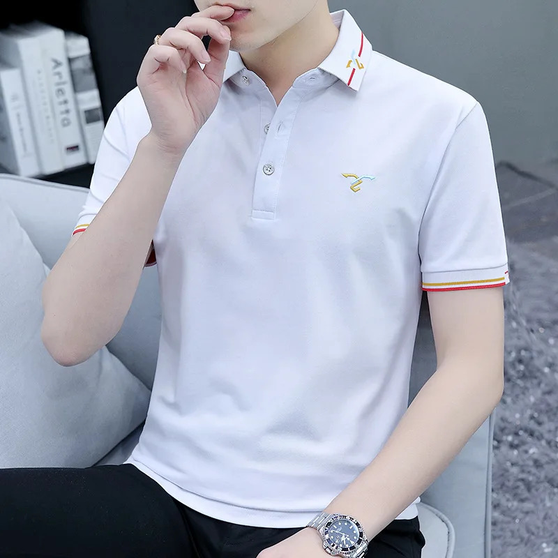 Summer Mens Short-sleeved T-shirt POLO Bottoming Shirt Jodi Mens Lapel Tops Casual Mens T-shirt 240824