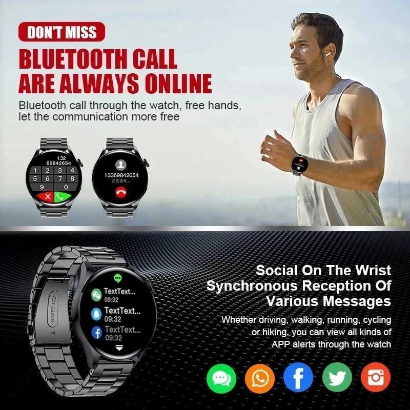 New GT4 Pro Smart Watch Men Women AMOLED 420*420 HD Screen Heart Rate Bluetooth Calls Waterproof SmartWatch For Android IOS M240824
