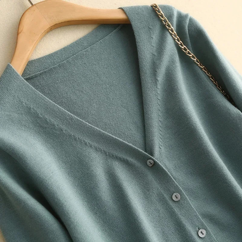 Autumn Women Sweaters Solid Baggy Knitted Tops Lady Mint Green Pink Cardigan Pullover Korean Style Sweaters Long Sleeve Clothes 240824