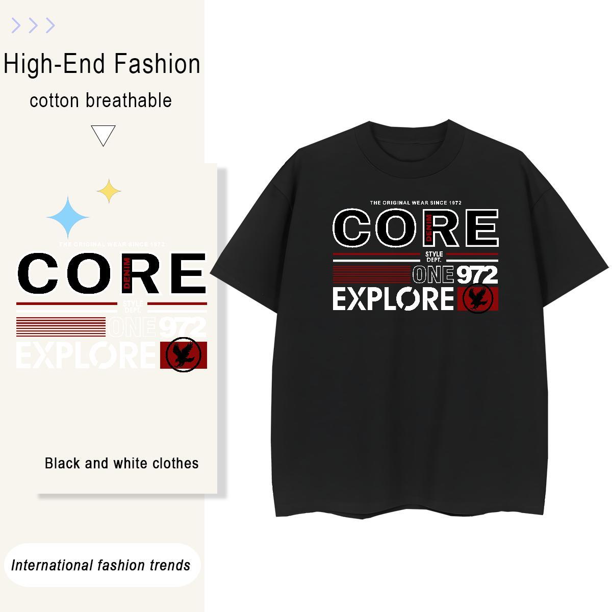 Loose fit Unisex Tshirts 100% Cotton 230g letter Summer Casual T shirt Comfortable Custom Print Plus Size Tops Tees