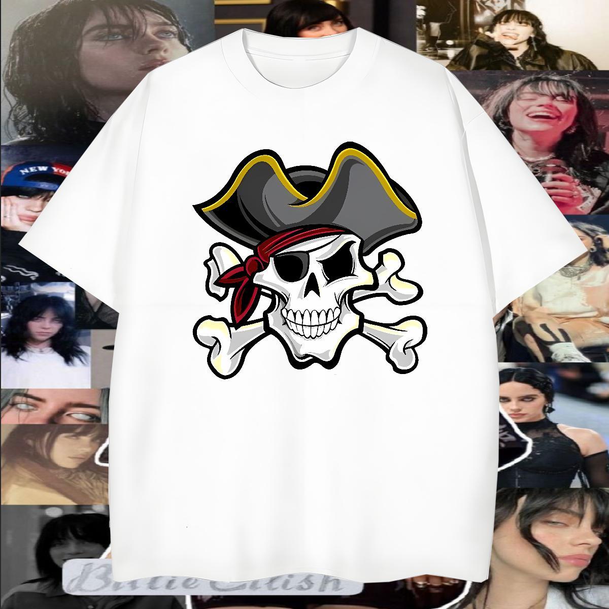 Soft T-Shirts for Men 230g Pure Cotton monster Hip Hop Street Plus Size Cartoon Breathable Crew Neck Men Tees Wholesale Tops Shirt