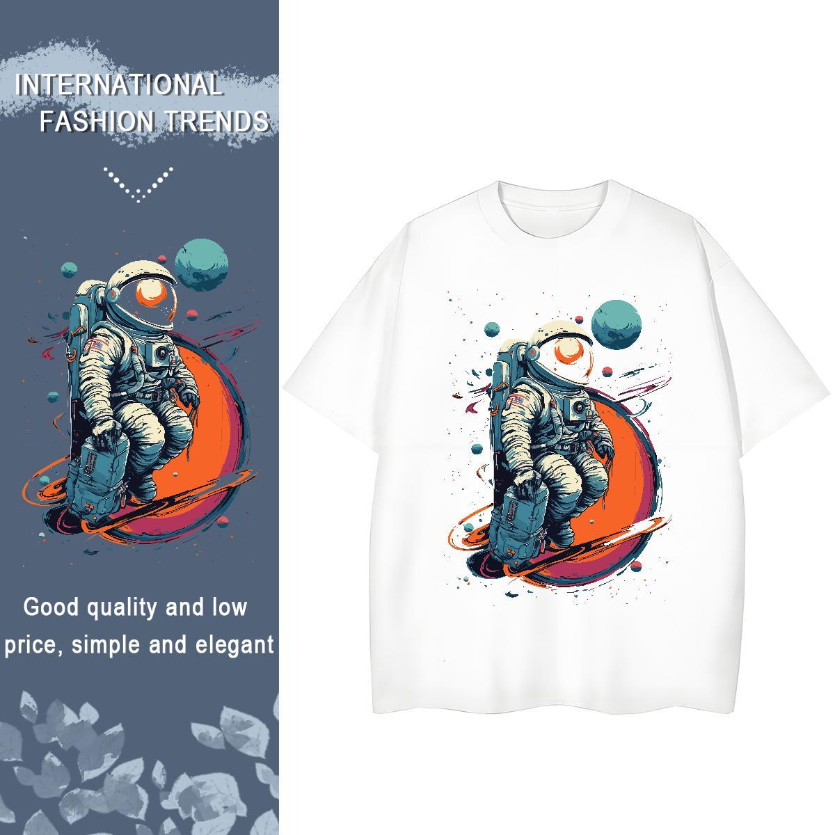 Unisex Woman Tshirt 230g Pure Cotton universe Daily Outfit T-Shirts for Women Short Sleeve O-Neck White Plus Size Top Tees