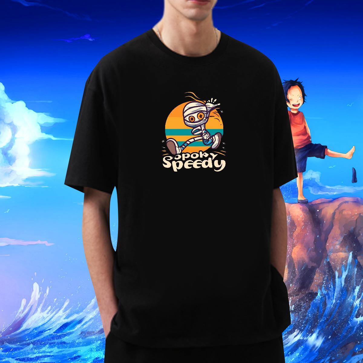 Loose Fit Men T Shirts 230g Cotton skull Anime Printing Street Custom Anime Short Sleeve Soft Men Tees Wholesale Tee Shirt