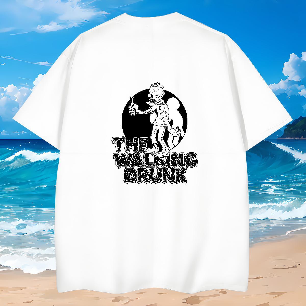 High Quality T Shirts Men 230g 100% Cotton skull Daily Outfit Custom Printing Breathable Short Sleeve Mens Tshirts New Tees