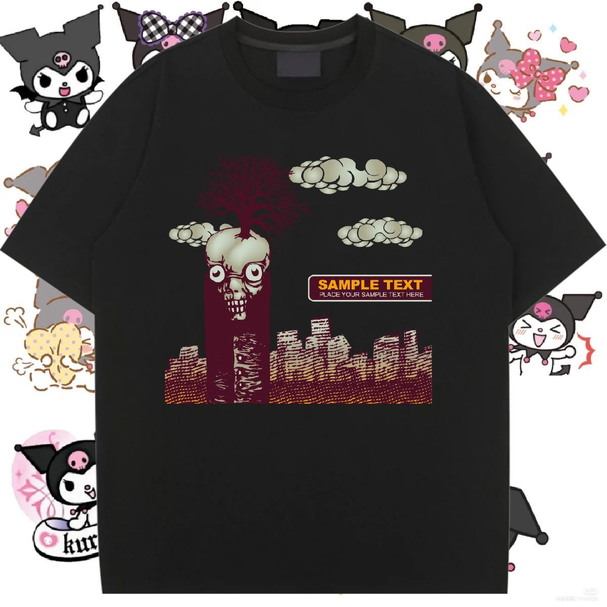 Female Woman Tshirt 230g Pure Cotton scary Outdoor Women T Shirts Breathable Short Sleeve Custom Print Plus Size Top Tees