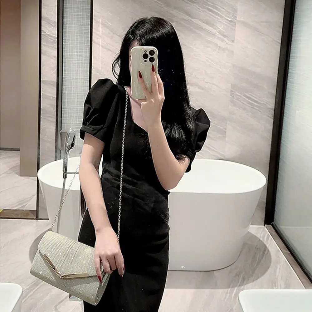 Gold Silver Evening Bag Women Elegant Fashion Banquet Clutch Chain Shoulder Bags Purse Female Wedding Party 240824Z