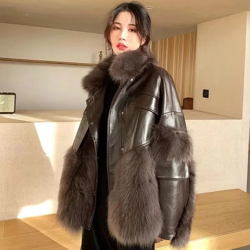 selling womens fur coat winter loose Korean version fashionable fox thick Haining highend 240824