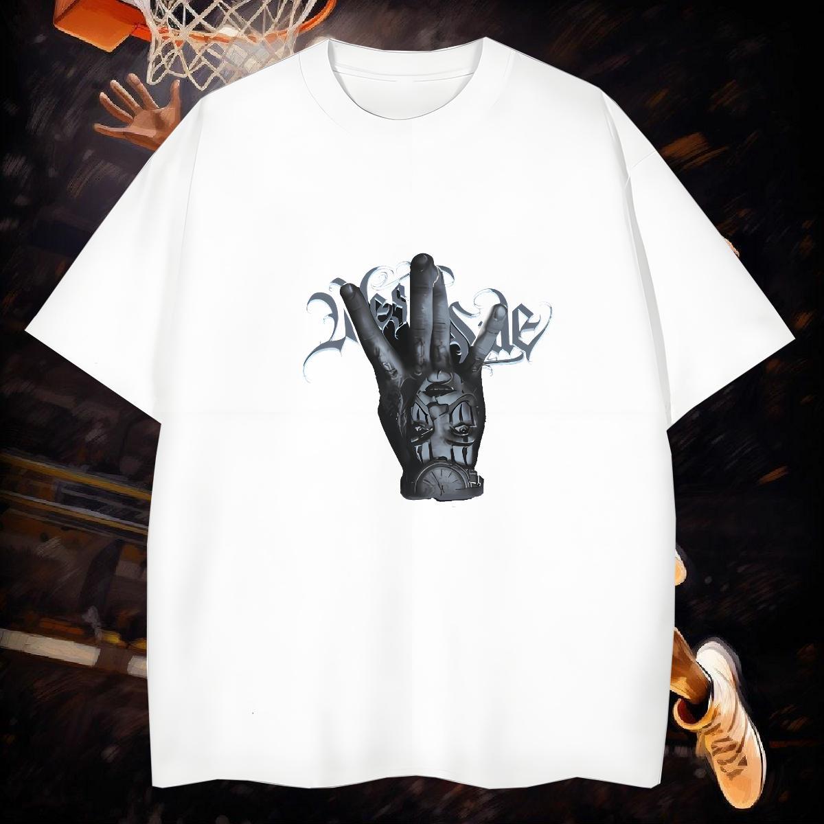Unisex T shirt 230g Pure Cotton skull High Street Hip Hop Custom Big Size O-Neck Short Sleeve Men Tees 2024 DIY Top Tees
