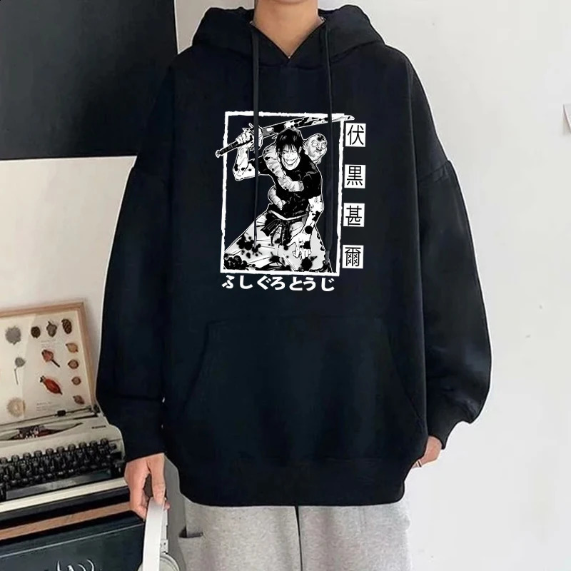Anime Fushiguro Toji Print Hooded Fashion Women Sweatshirt Long Sleeve Casual Tops Harajuku Sweatshirt 240824