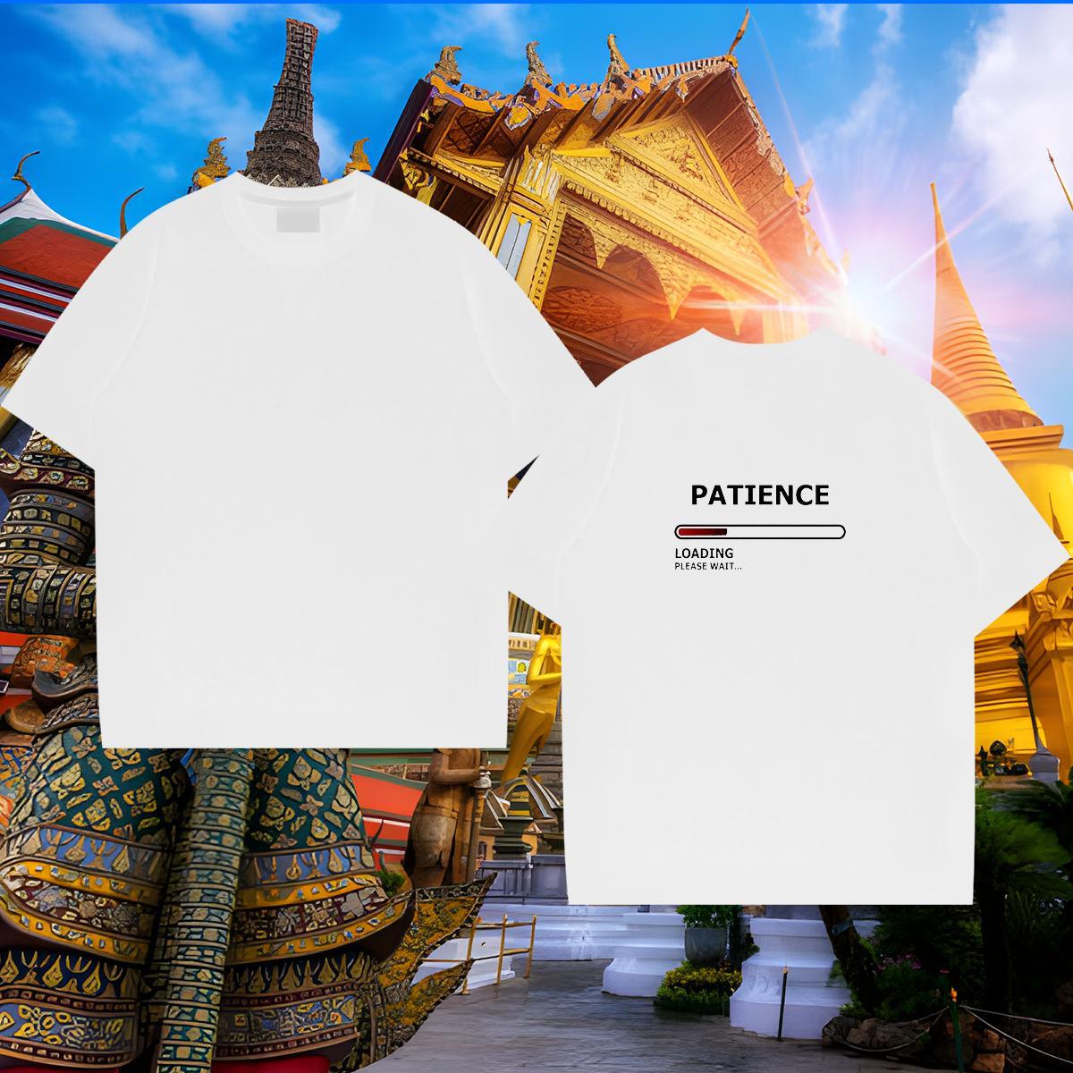 Brand T-Shirts for Men 230g Cotton letter Casual Beach Cartoon Printing L-4XL Breathable Tshirts Designer Fashion Top Tees