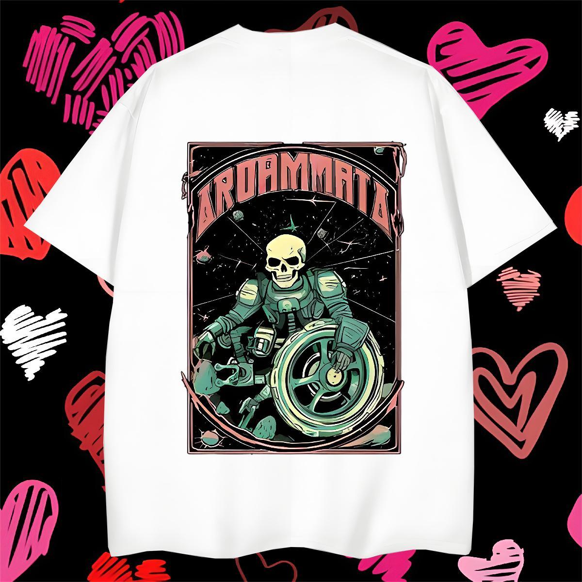 Free Shipping Man T Shirts 100% Cotton 230g skull Casual Black White Breathable Short Sleeve Couples T Shirts New Designer Tees Shirts
