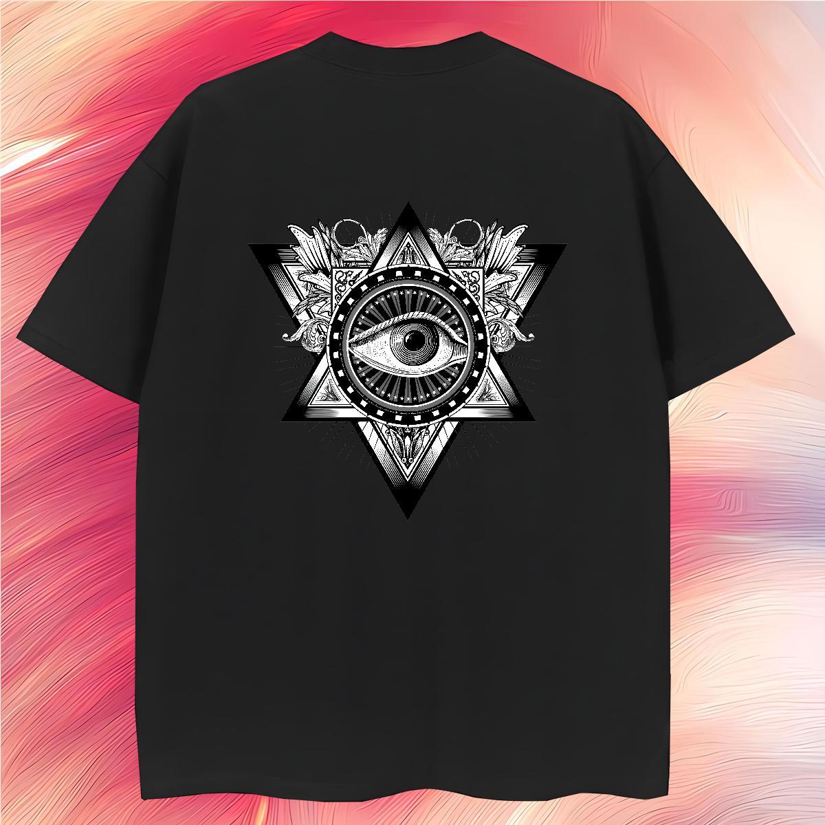Wholesale T Shirt For Man 100% Cotton 230g eye of the devil Casual Daily Wear Oversized Short Sleeve Soft Men Tshirts Fashion Tees Shirts