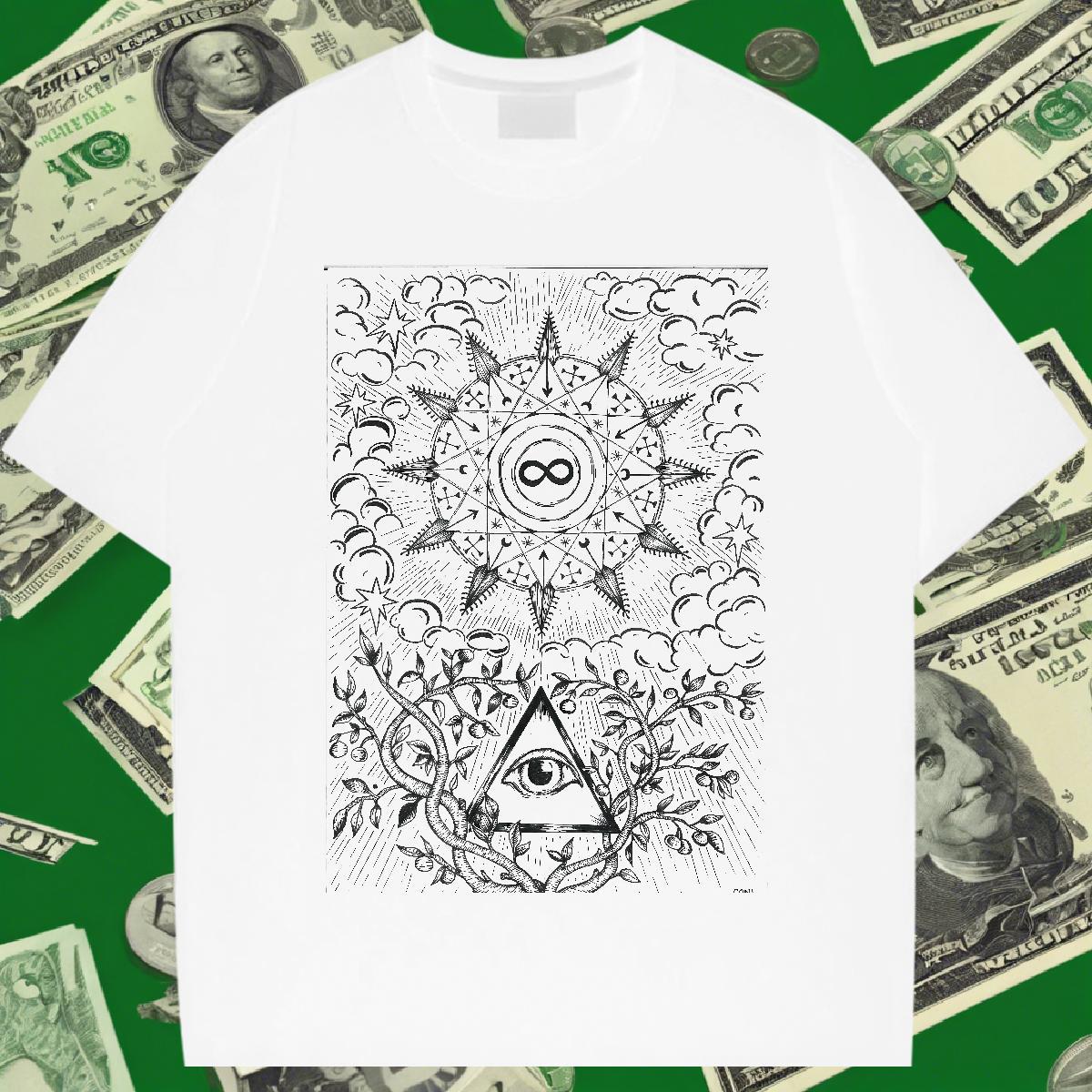 Free Shipping T-Shirts 230g 100% Cotton eye of the devil Street Casual Floral Print Breathable Short Sleeve Tshirt for Man Woman Designer Clothings