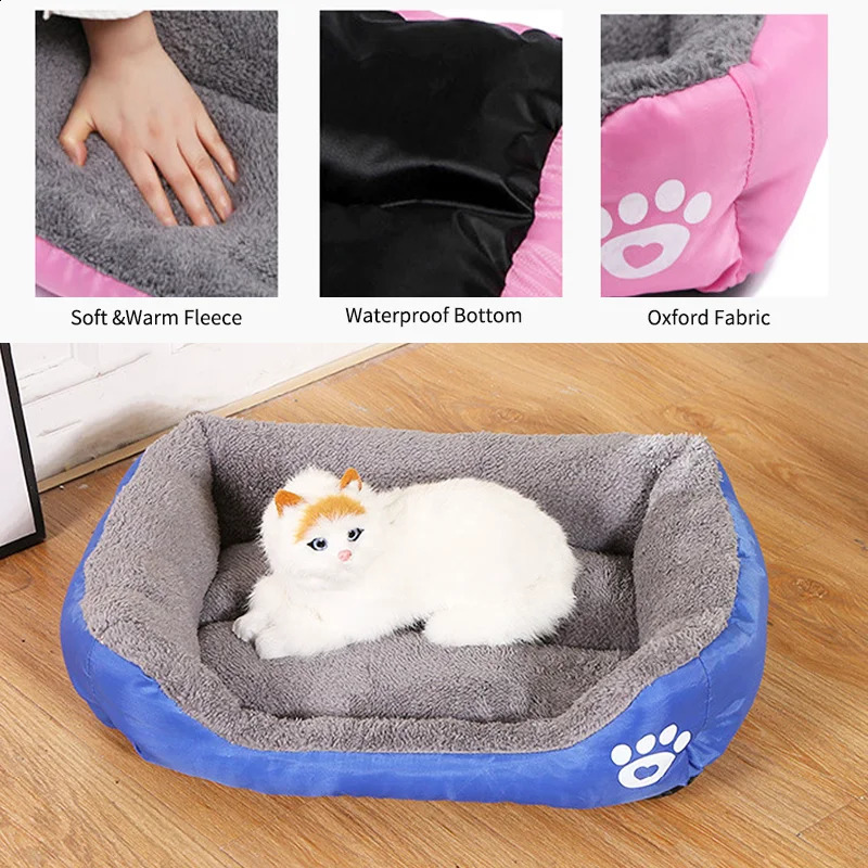 Large Square Nest S-3XL Pet Large Dog Bed for Small Medium Dogs Soft Fleece Nest Big Dog Sofa Bed Winter Warm Cat House for Pet 240824