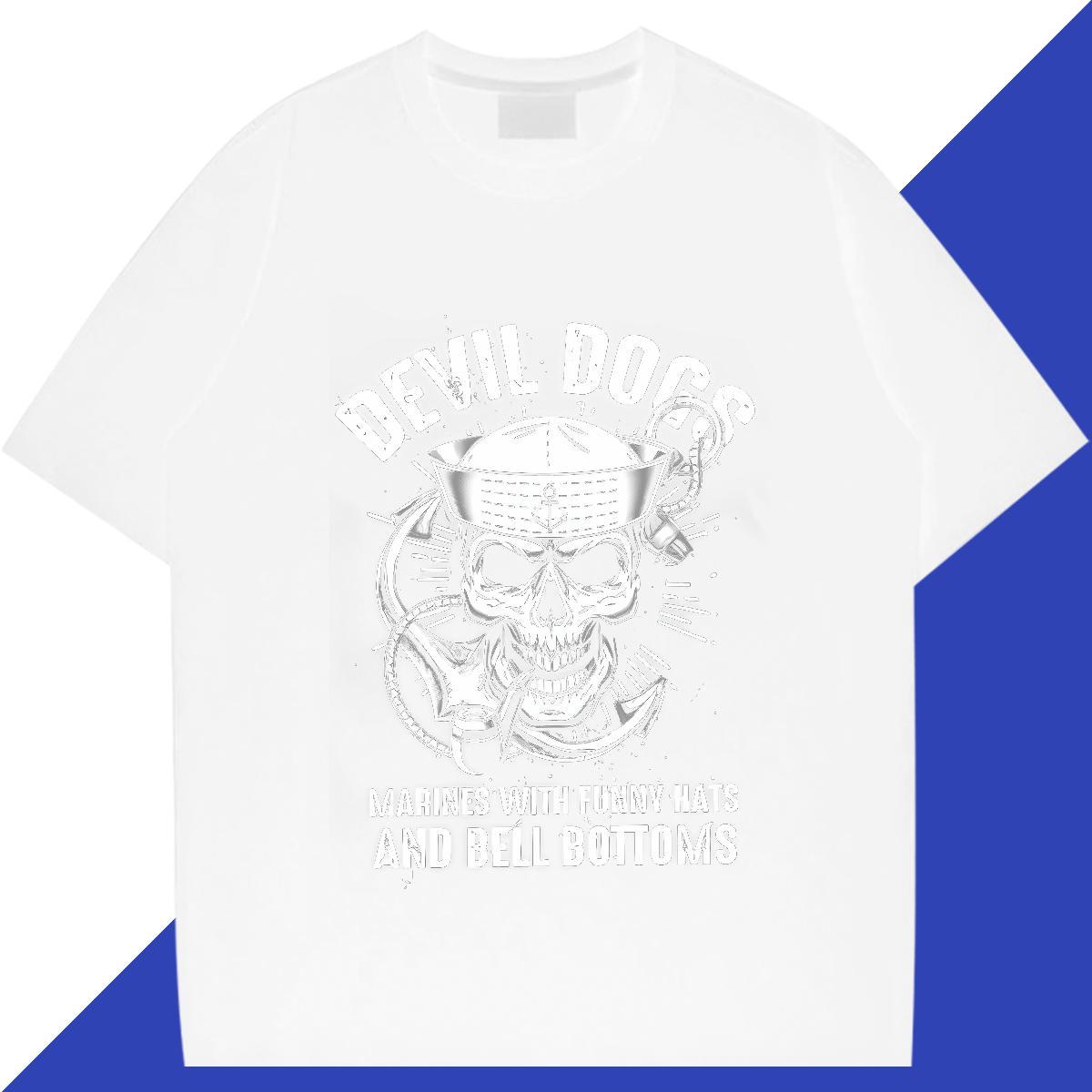 Soft T Shirt For Man 100% Cotton 230g letter Home Outdoor Skull Breathable Short Sleeve Couples T Shirts Custom Clothings