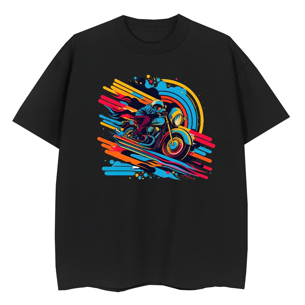 Wholesale Unisex Tshirts 230g 100% Cotton painting Casual Sport T shirt Crew Neck Breathable Cartoon Anime Clothes