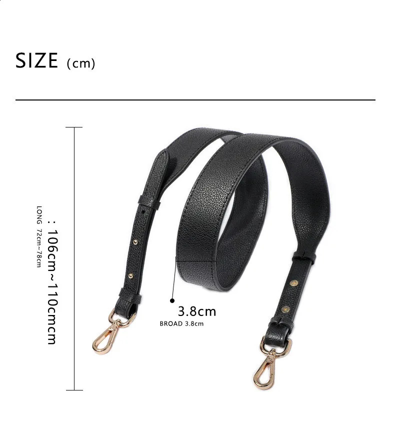 Large 38MM wide genuine leather Replacement strap Adjustable guitar shoulder bag belt Togo 240824