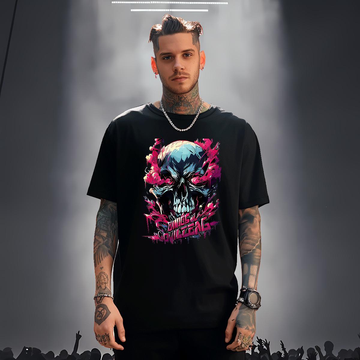 TOP Quality T-Shirts 230g Cotton skull Daily Wear Graphic Breathable Mens Tshirts Designer Tops Shirt