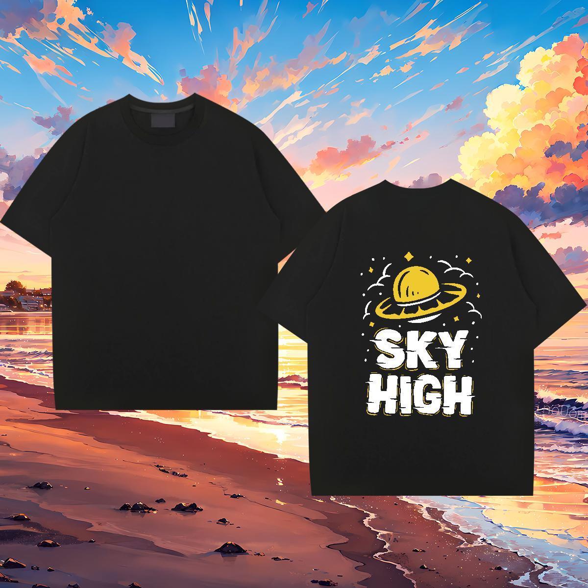 Free Shipping T-Shirts 230g 100% Cotton ET Daily Wear Black White O Neck Short Sleeves Men Tees Fashion Design Clothings