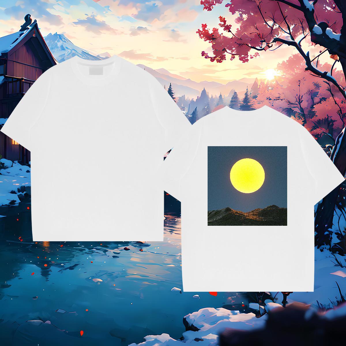 Loose Fit T-Shirts 230g 100% Cotton sky Outdoor Skull Pure Cotton Men Clothes T-Shirt DIY Customized Tees Shirts
