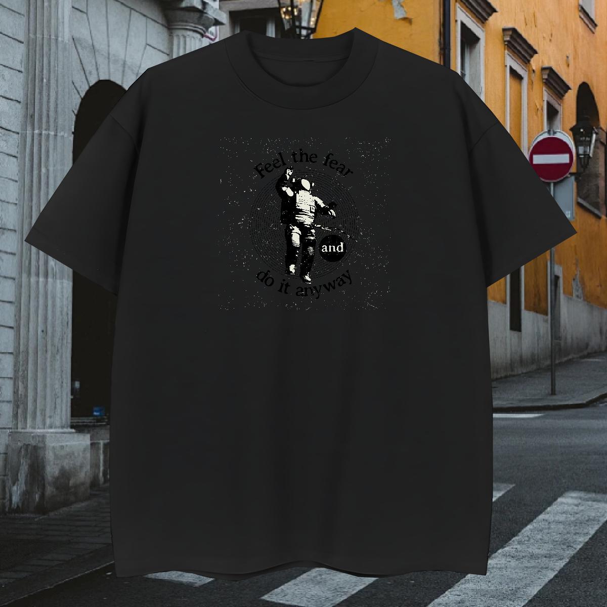Wholesale T Shirt For Man 230g 100% Cotton spaceman Street wear Hip Hop White Plus Size Crew Neck Men Tshirts DIY Customized Tees Shirts