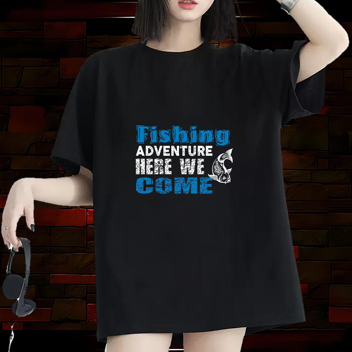 Loose fit Women Tshirts 230g Cotton Fishing Casual Sport Woman T Shirts Breathable Short Sleeve Customized Print Top Tees