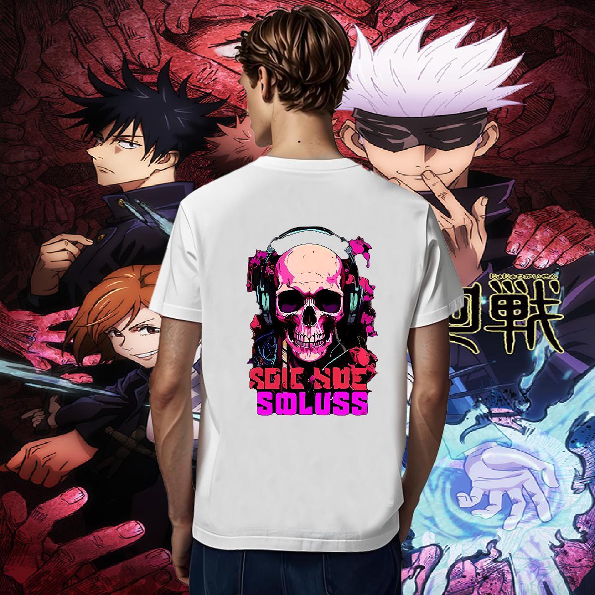 High Quality T-Shirts for Men 230g 100% Cotton skull Casual Daily Wear Oversized Short Sleeve O-Neck Tshirts DIY Customized Tees