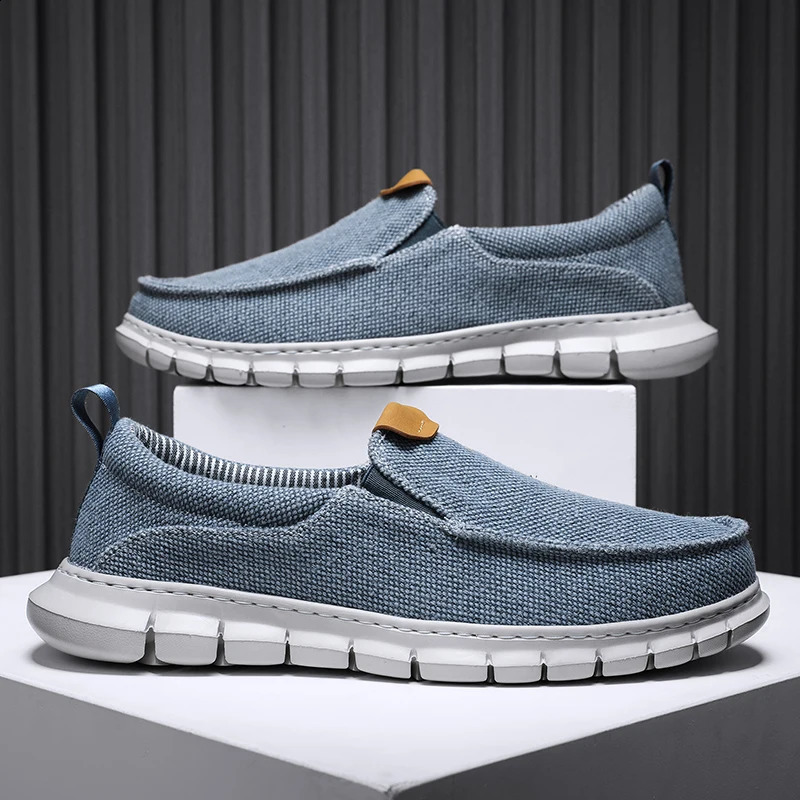 Soothing breathable canvas shoes mens outerwear slip in summer sports shoes comfortable casual mens shoes lightweight mens driving 240823