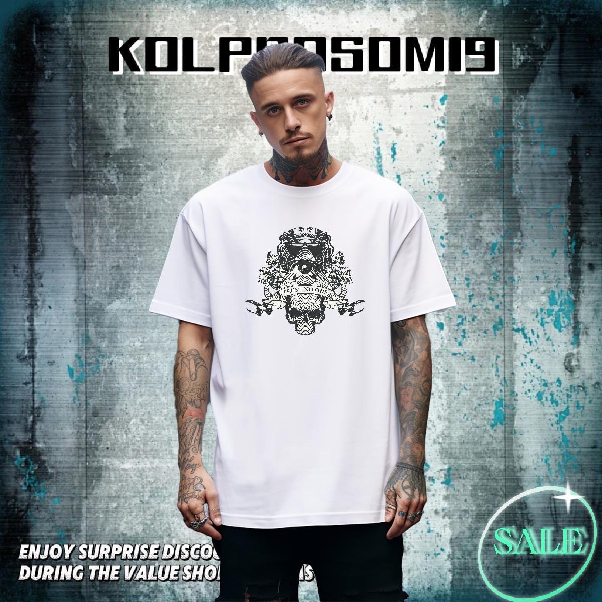 High Quality Man T Shirts 100% Cotton 230g skull Outdoor Custom Big Size Breathable Crew Neck Mens Tshirts Designer Tops