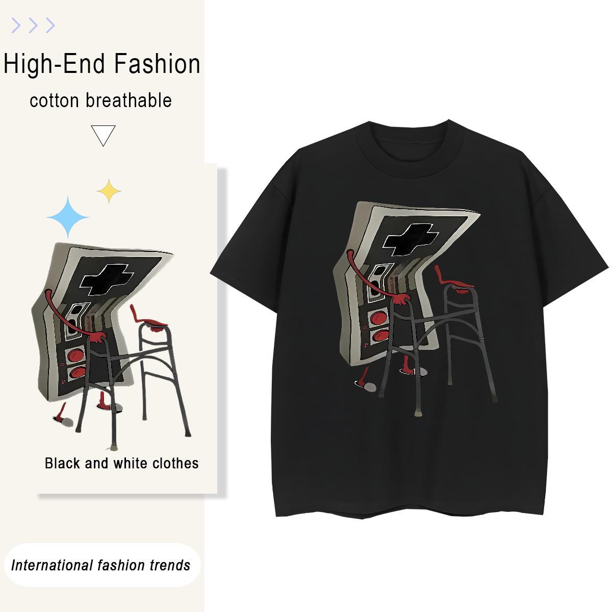 Fashion Designer Couples T Shirts cartoon Daily Wear 230g 100% Cotton Tops Tees Short Sleeve O-Neck Popular T-Shirts for Men Skull