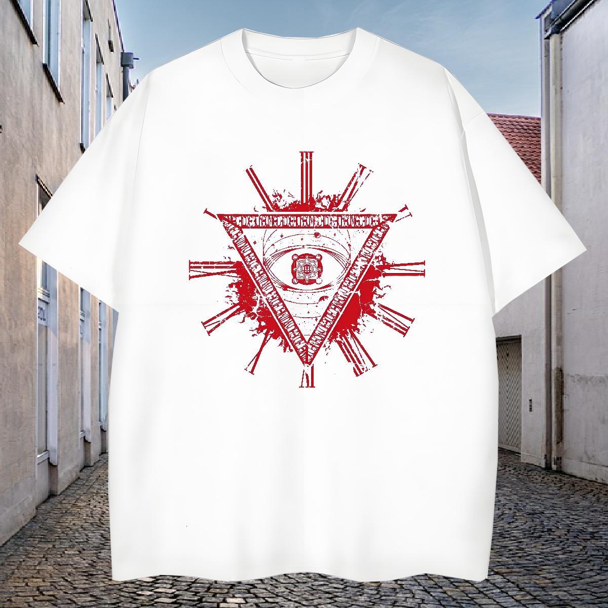 Loose Fit T-Shirts for Men 230g 100% Cotton eye of the devil Casual Beach DIY Logo Oversized Breathable Short Sleeve Couples T Shirts Stylist Clothing