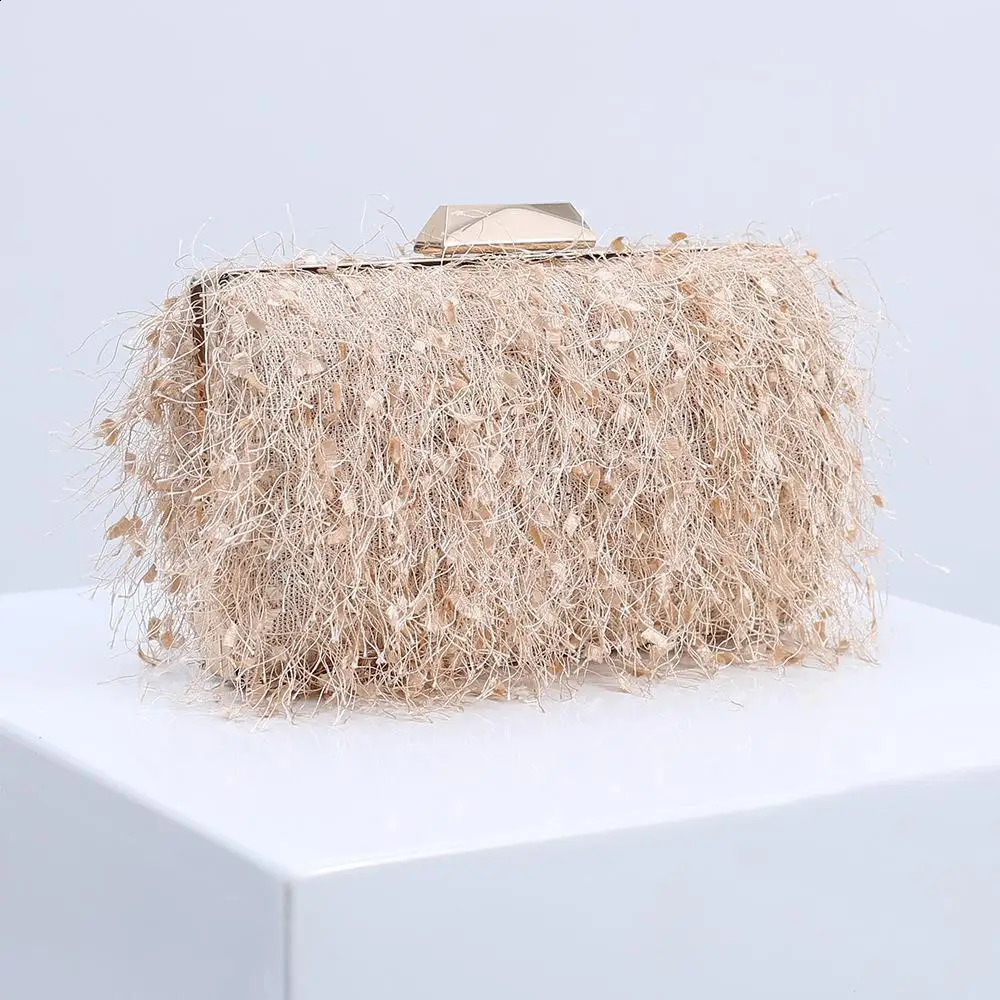 Women Evening Bags Chain Shoulder Cross body Bag Tassel Party Clutch bag wedding hand 240824Z