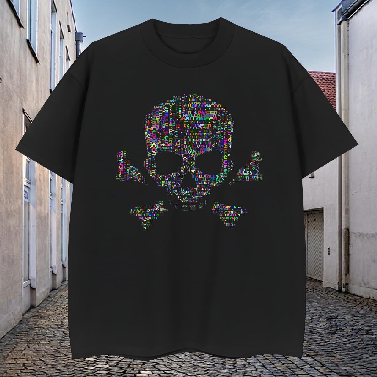 TOP Quality Man T Shirts 230g Cotton skull Summer Casual Black White Breathable Short Sleeve Couples T Shirts Designer Fashion Tops Tees