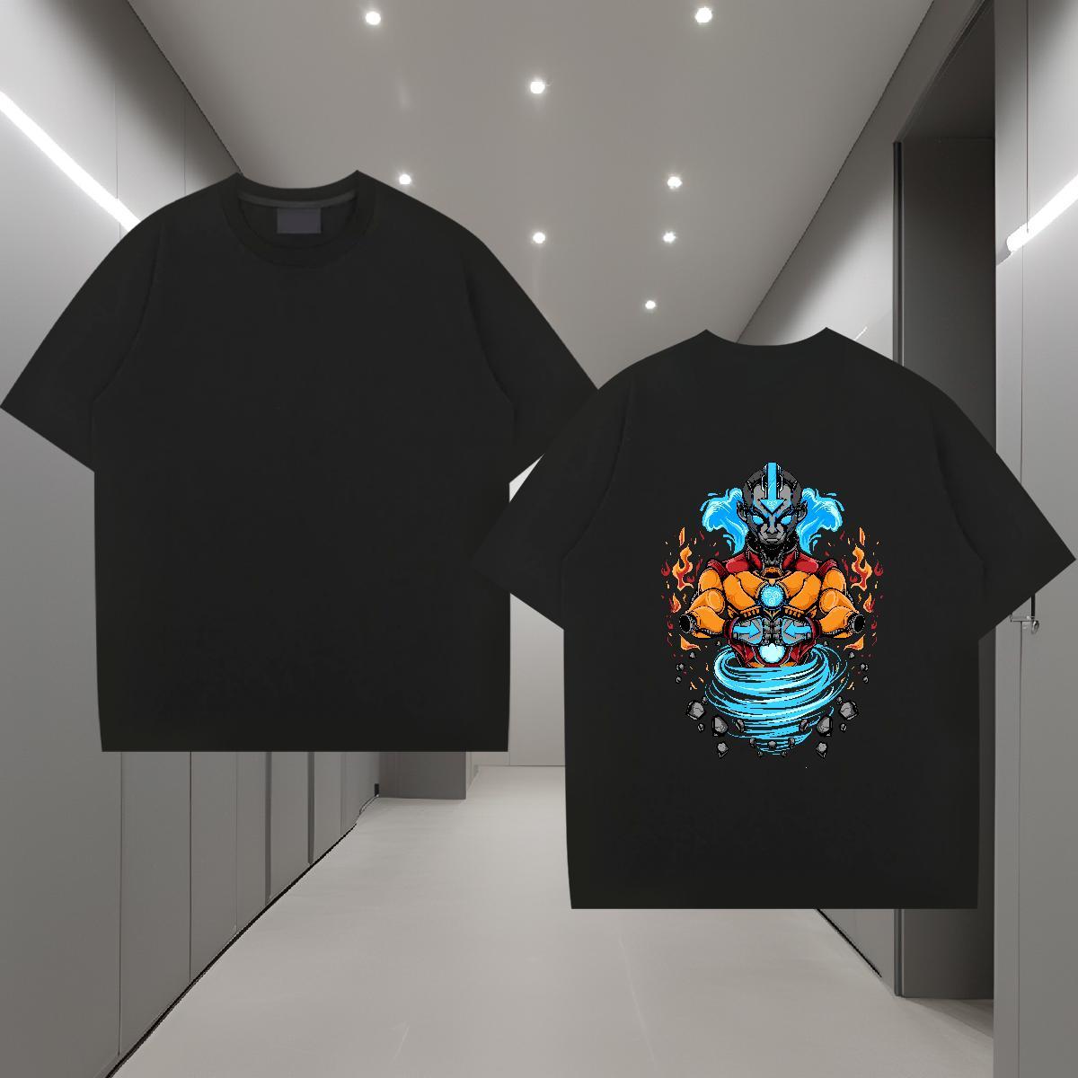 Wholesale Mens T Shirts 230g Pure Cotton ET Beach DIY Printed Breathable Short Sleeve Tshirts Fashion Designer Clothes