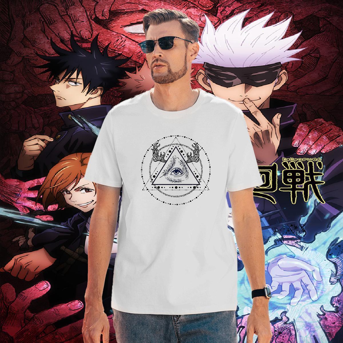 Loose Fit Man T Shirts 100% Cotton 230g eye of the devil Sport Custom Cartoon Breathable Soft Tshirt for Man Woman Wholesale Clothings