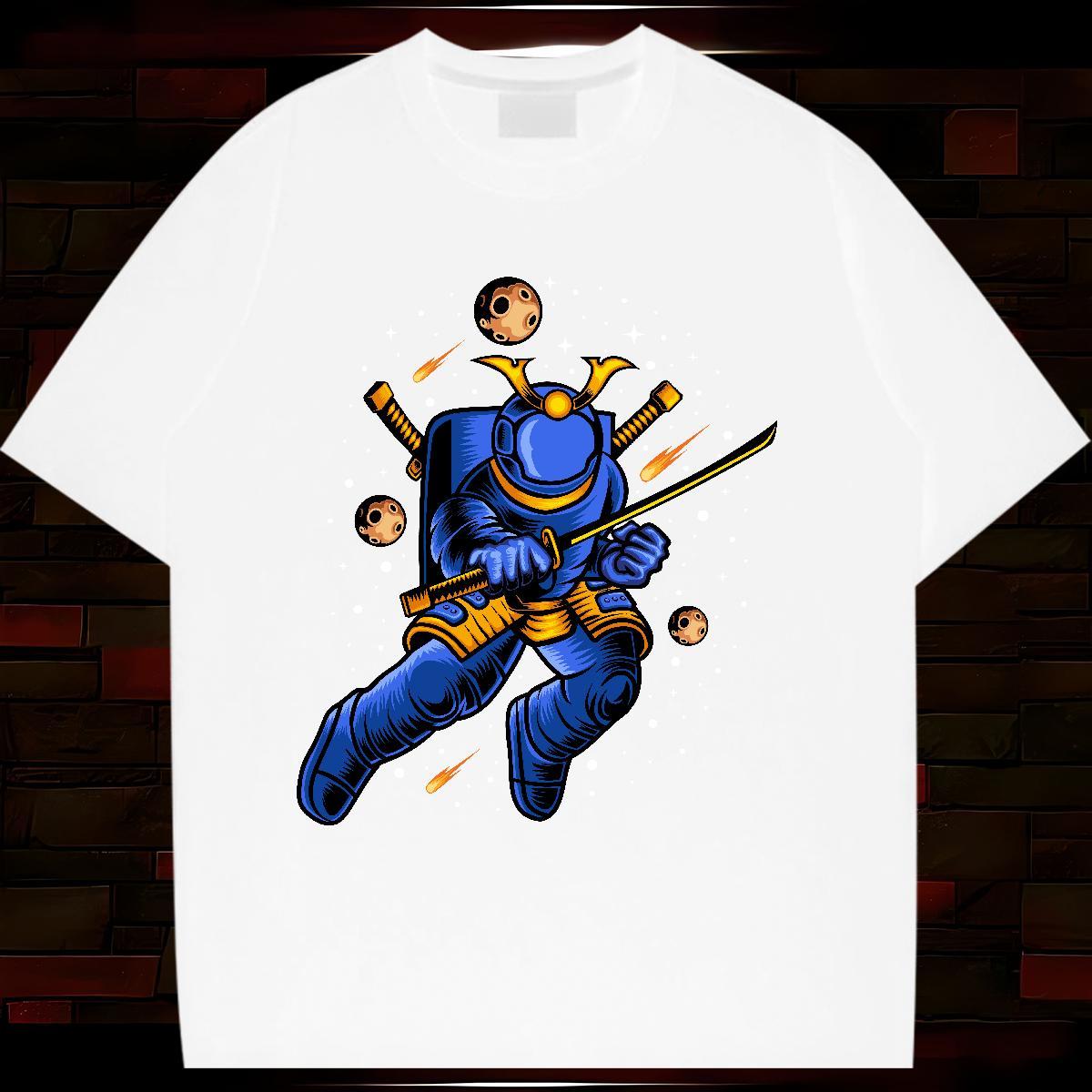 5A Lady T shirt 230g Pure Cotton outer space Casual Woman T Shirts Breathable Short Sleeve Anime Oversized Clothes
