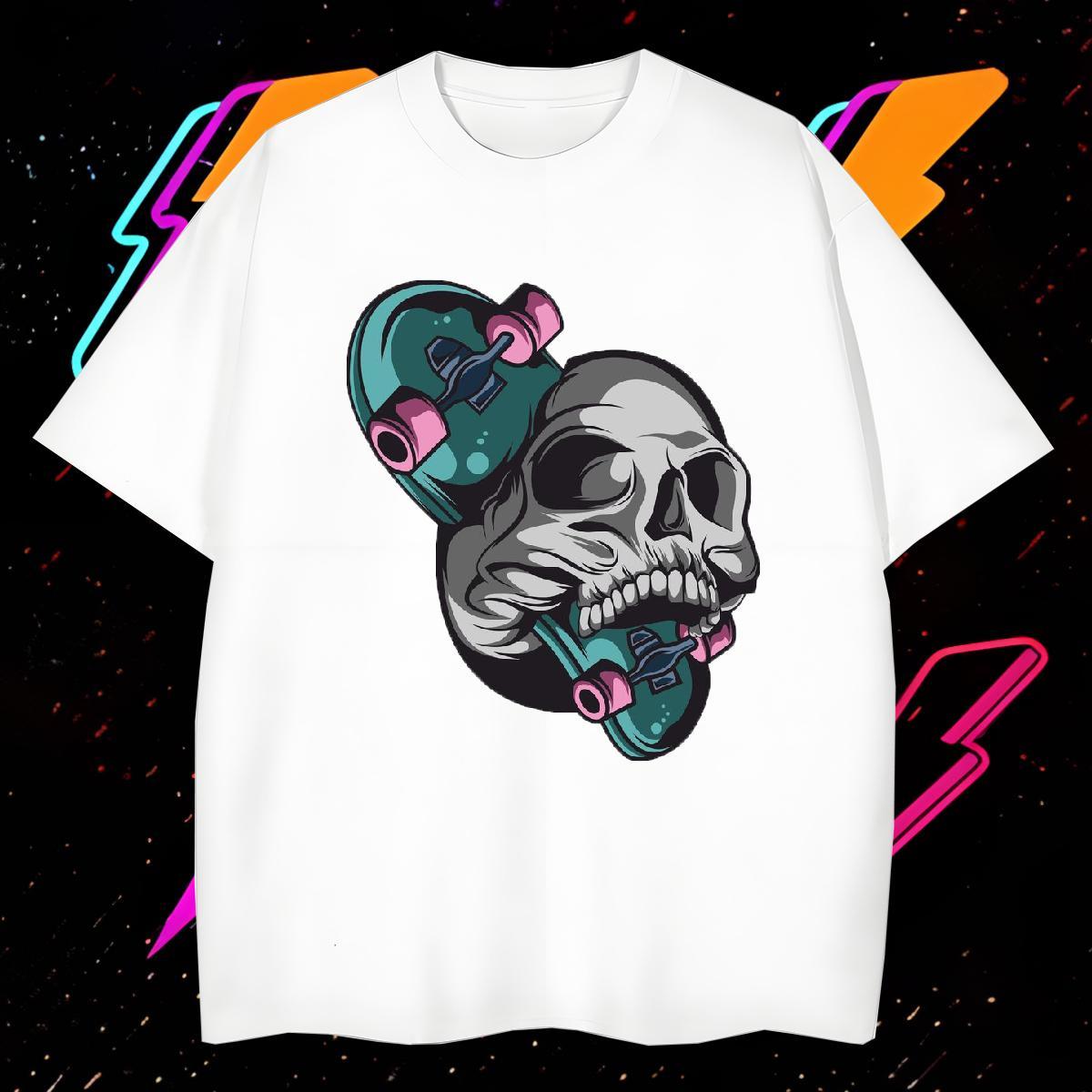 TOP Quality T shirt 100% Cotton 230g skull Sport Custom Printed Breathable Short Sleeve Men Tops Tees Factory Direct Clothes