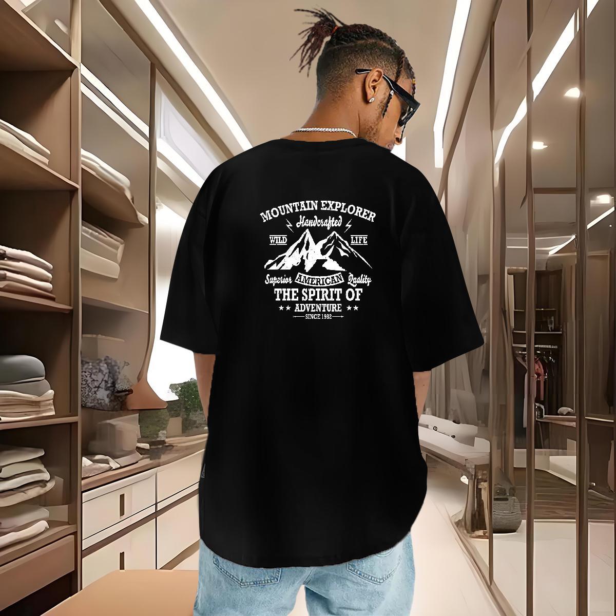 High Quality T-Shirts 100% Cotton 230g mountains Beach Custom Print Oversized Breathable Soft Tshirts 2024 DIY Clothes