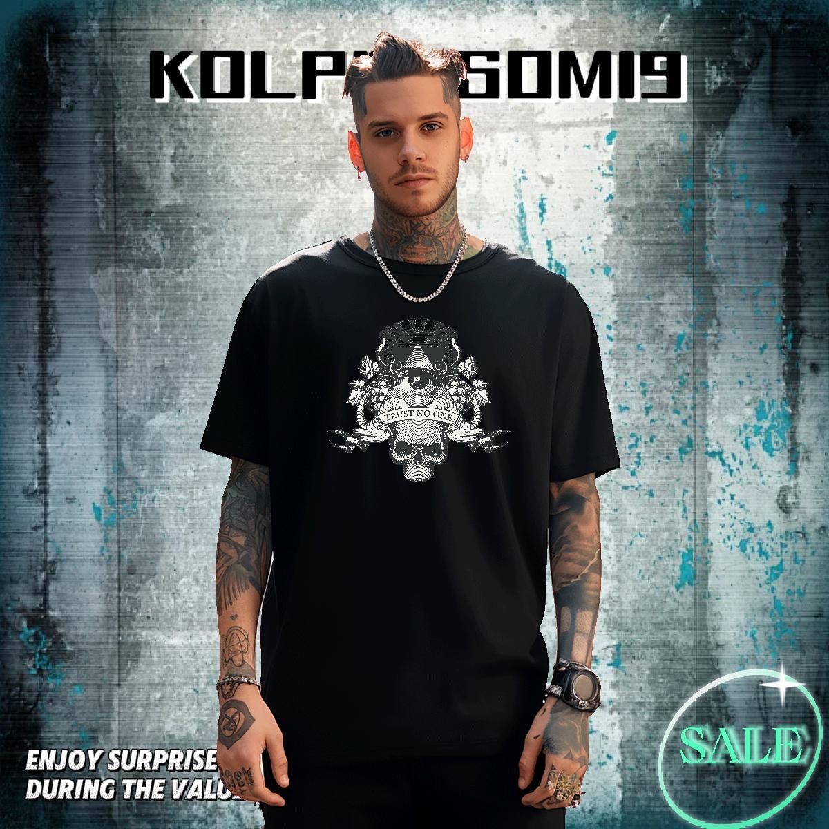 High Quality Man T Shirts 100% Cotton 230g skull Outdoor Custom Big Size Breathable Crew Neck Mens Tshirts Designer Tops