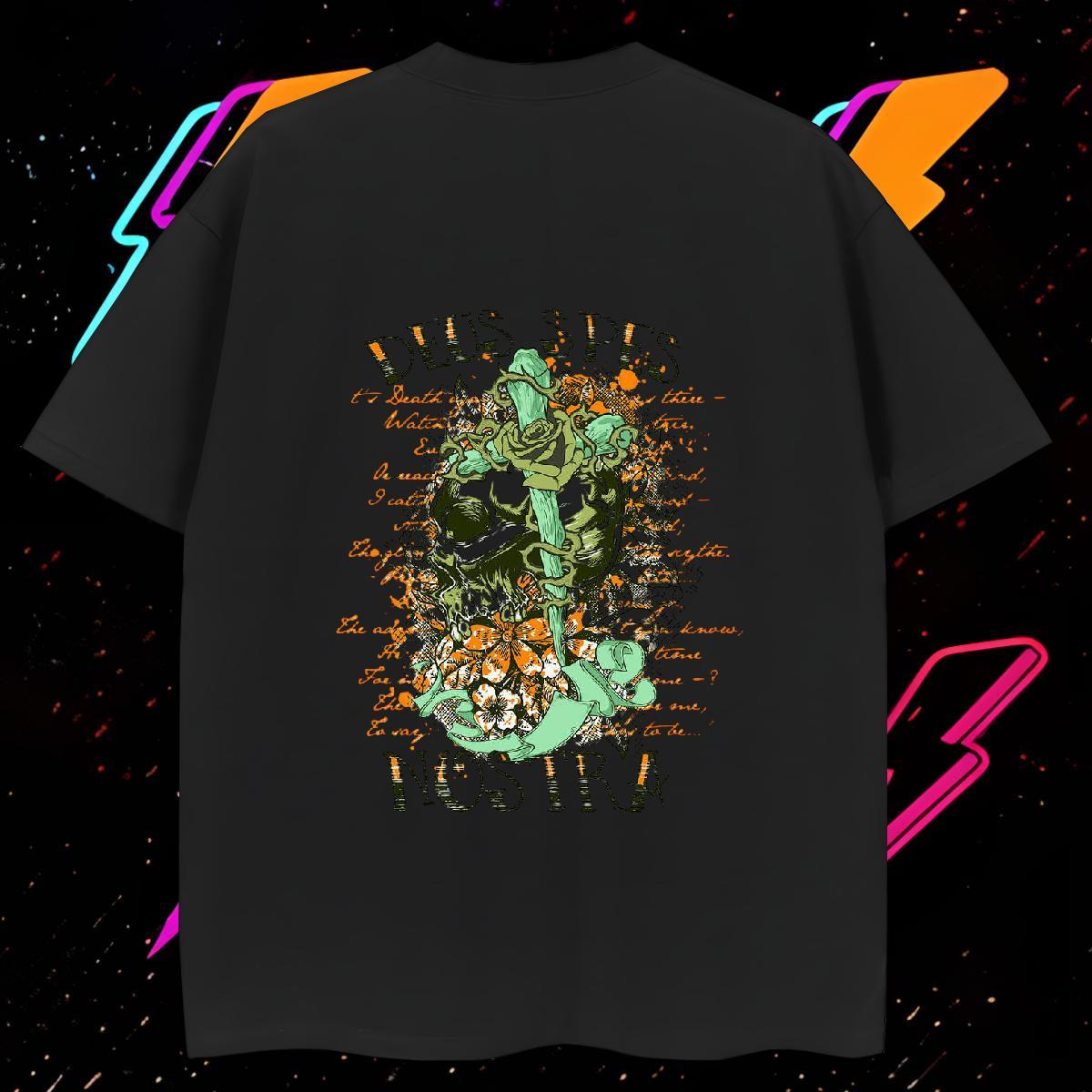Designer T-Shirts for Men 230g Cotton skull Daily Wear Anime Print Crew Neck Couples T Shirts New Arrival Clothings