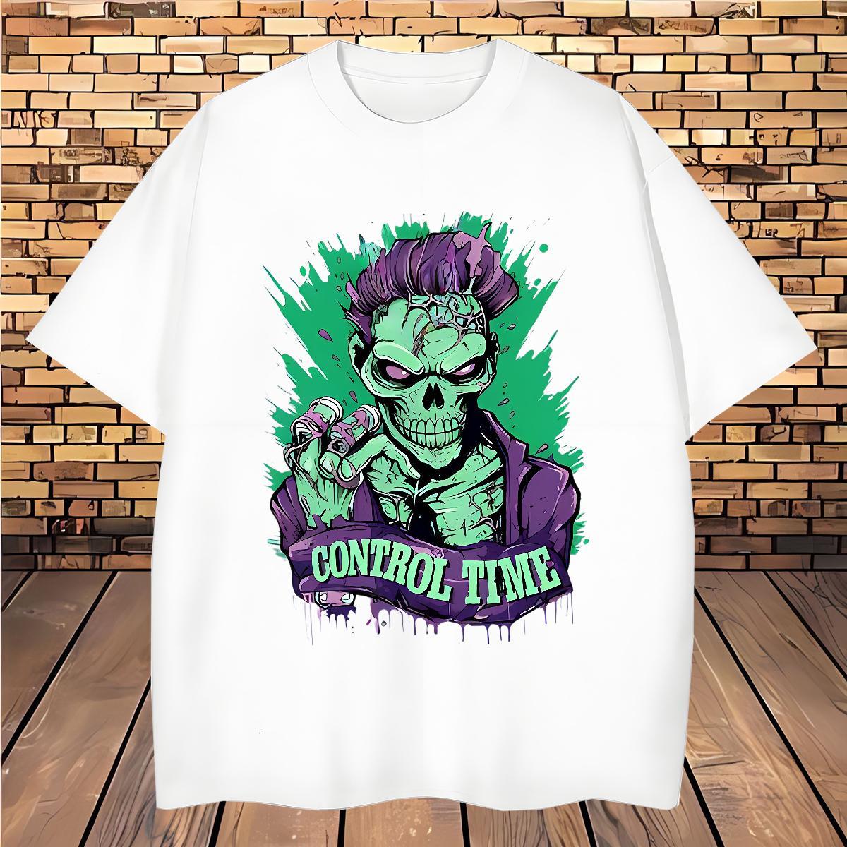 Popular T-Shirts for Men 230g Pure Cotton skull Sports Casual Plus Size Custom Short Sleeve O-Neck Tshirt for Man Woman New Arrival Tops Tees