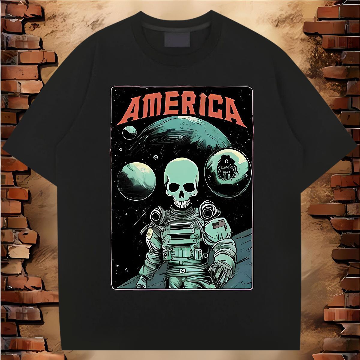 TOP Quality T shirt 100% Cotton 230g skull Street wear Hip Hop Custom Anime Pure Cotton Tshirt for Man Woman 2024 Clothes