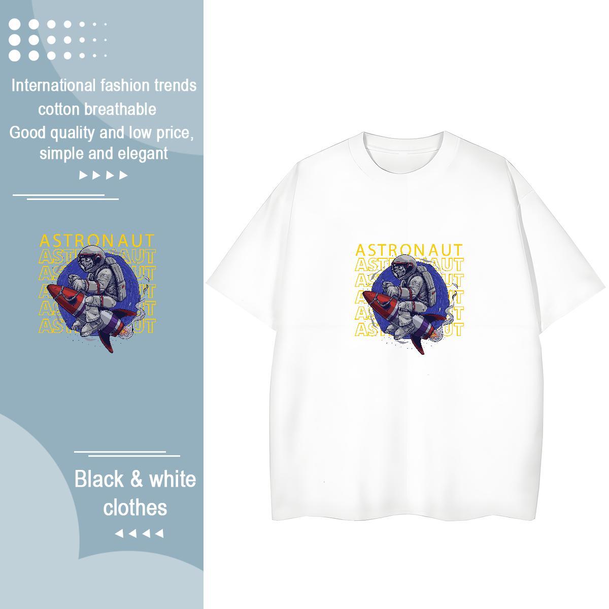 Free Shipping Women Tshirts 100% Cotton 230g universe Home Outdoor T-Shirts for Women Breathable Crew Neck Oversized L-4XL Tops Tees