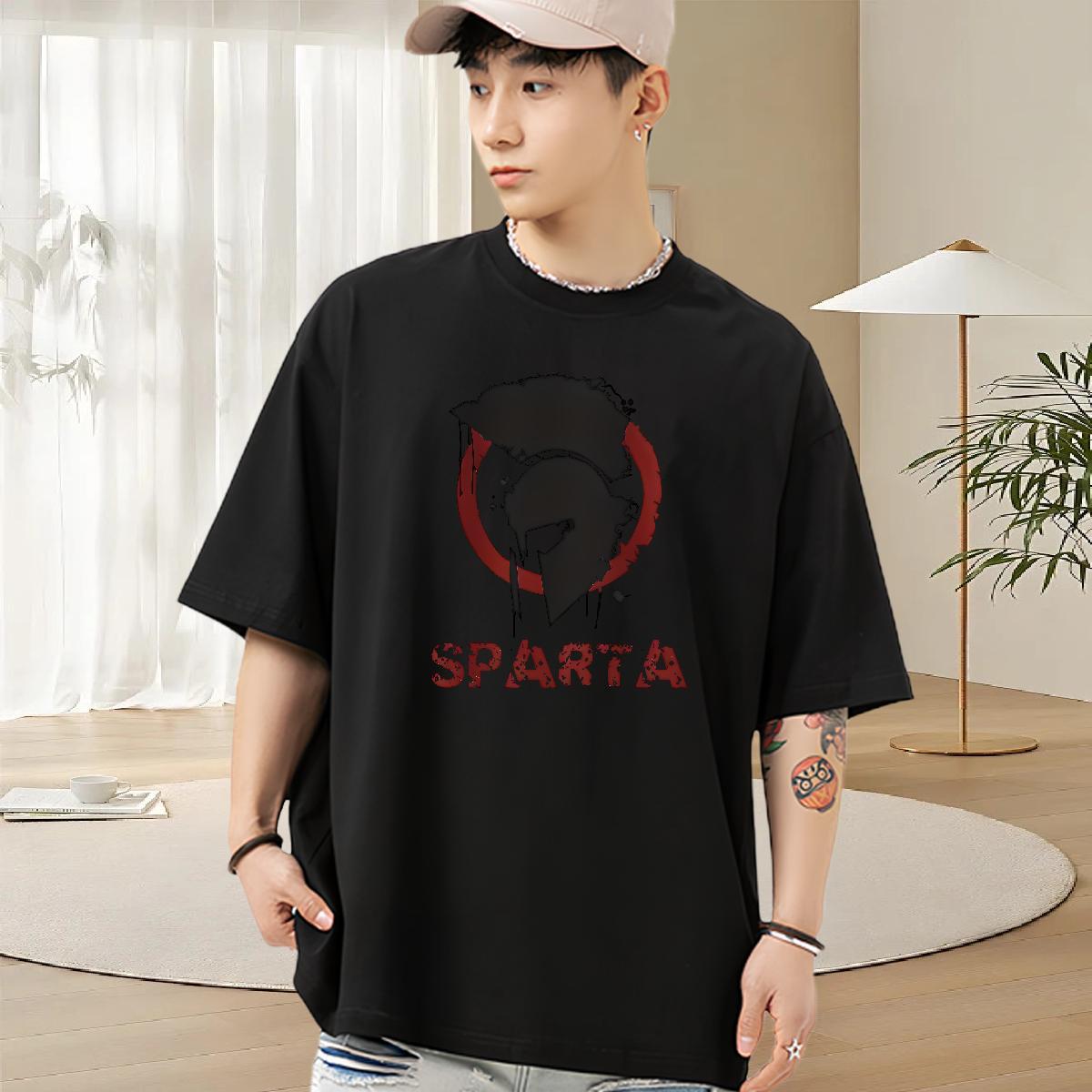 TOP Quality T shirt 100% Cotton 230g letter Street DIY Round Neck Short Sleeve Men Clothes T-Shirt Brand Tshirts