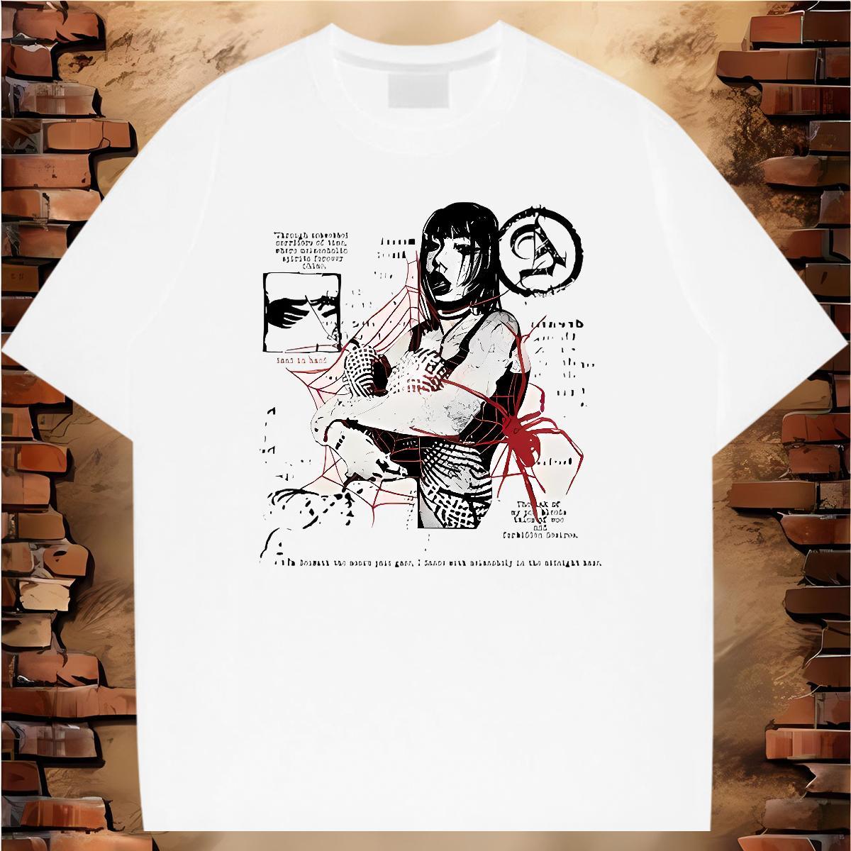 Cool T shirt 230g Pure Cotton spider Sport Oversized Breathable Short Sleeve Men Tshirts Fashion Casual Tees Shirts