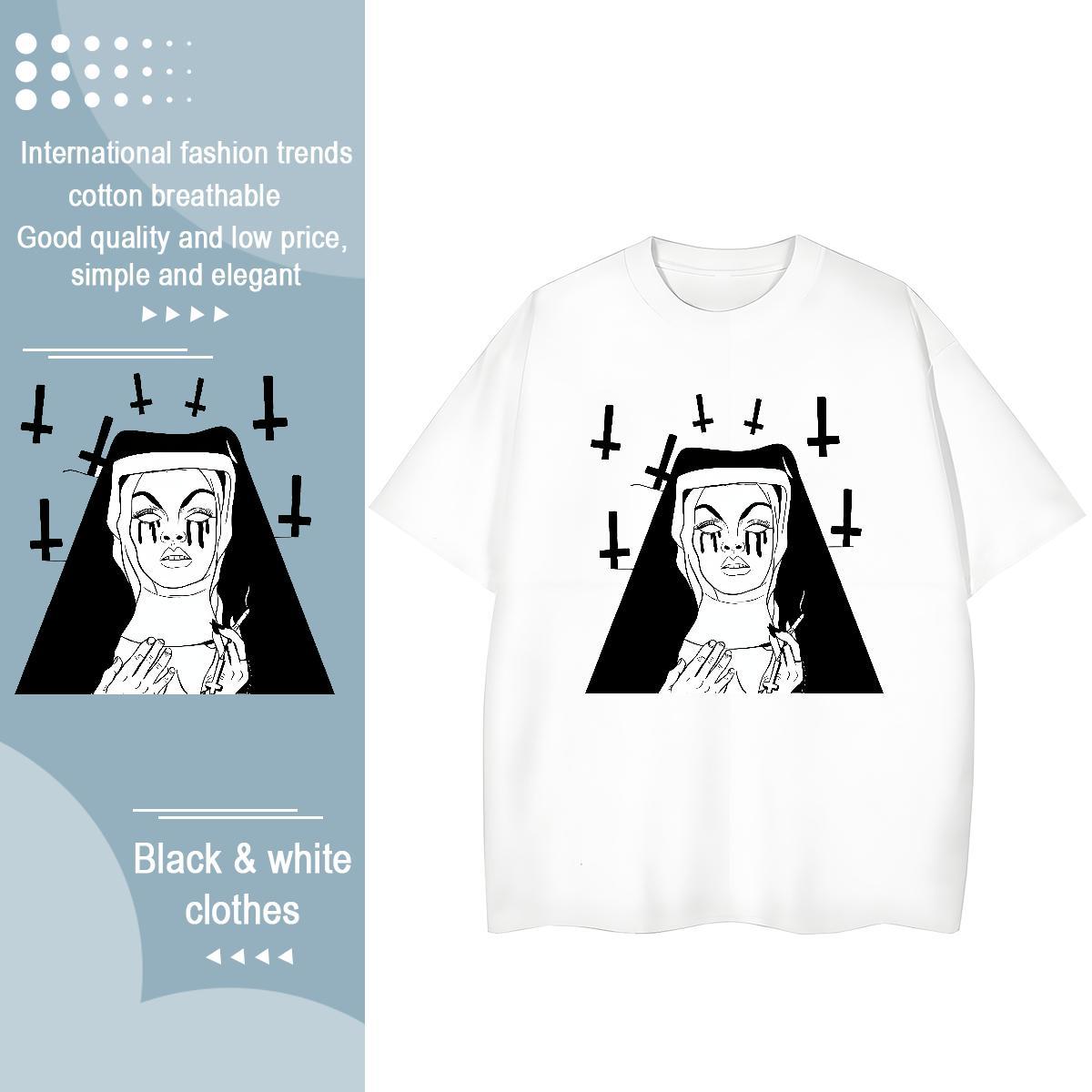 Brand Women Tshirts 230g Cotton nun Street Wear T-Shirts for Women Breathable Custom Print Oversized Top Tees